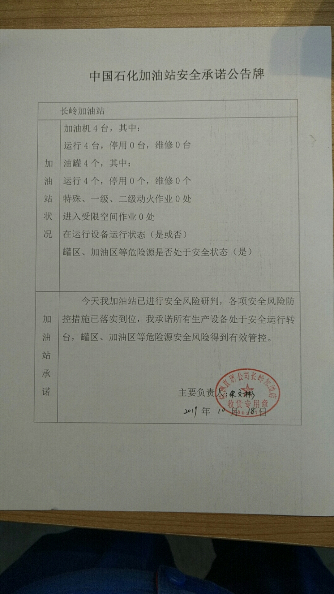 20191018安全承诺公告牌公示