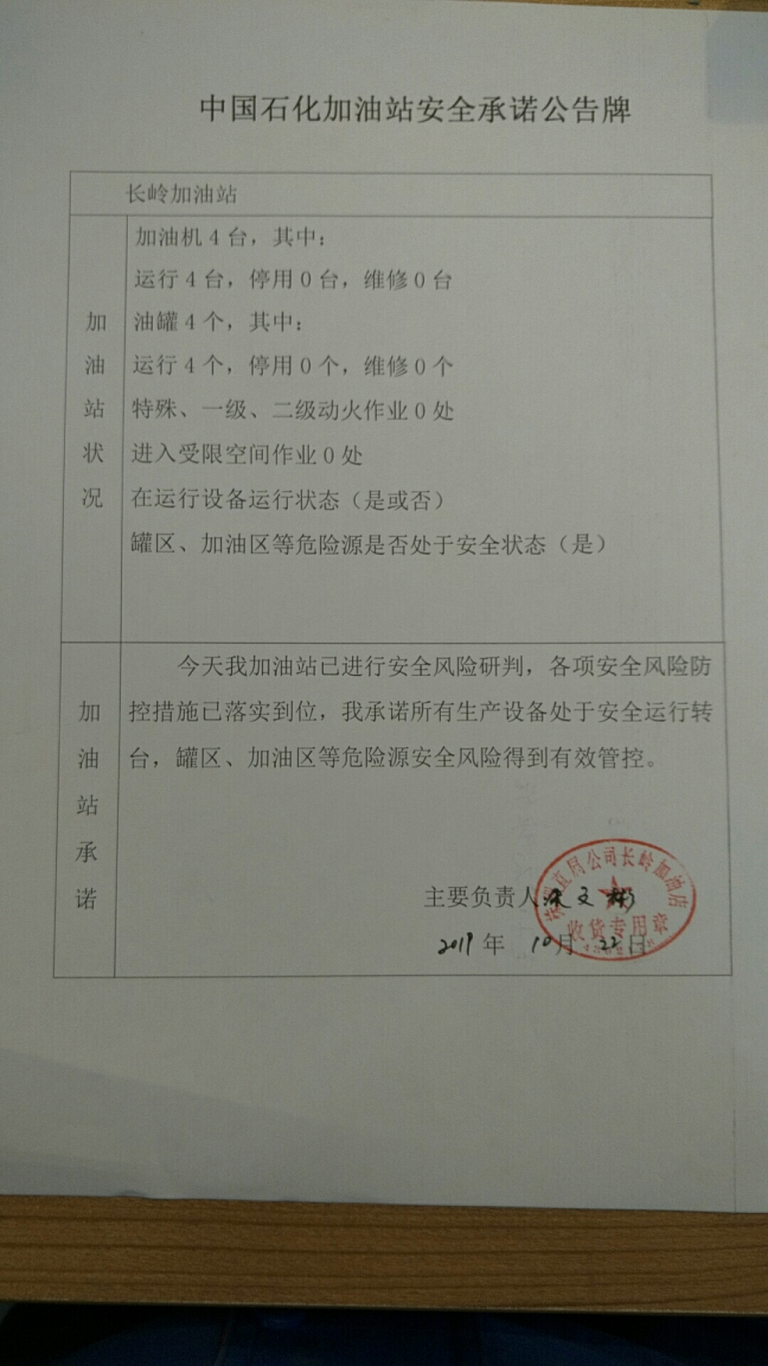 20191022安全承诺公告牌公示