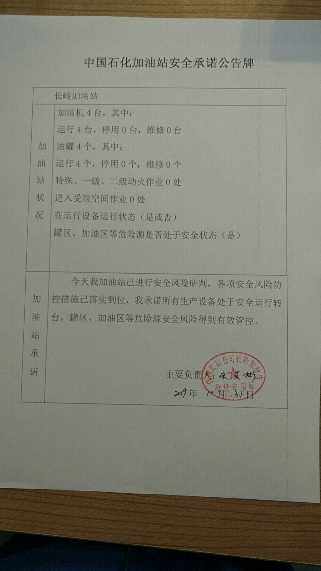 20191031安全承诺公告牌公示