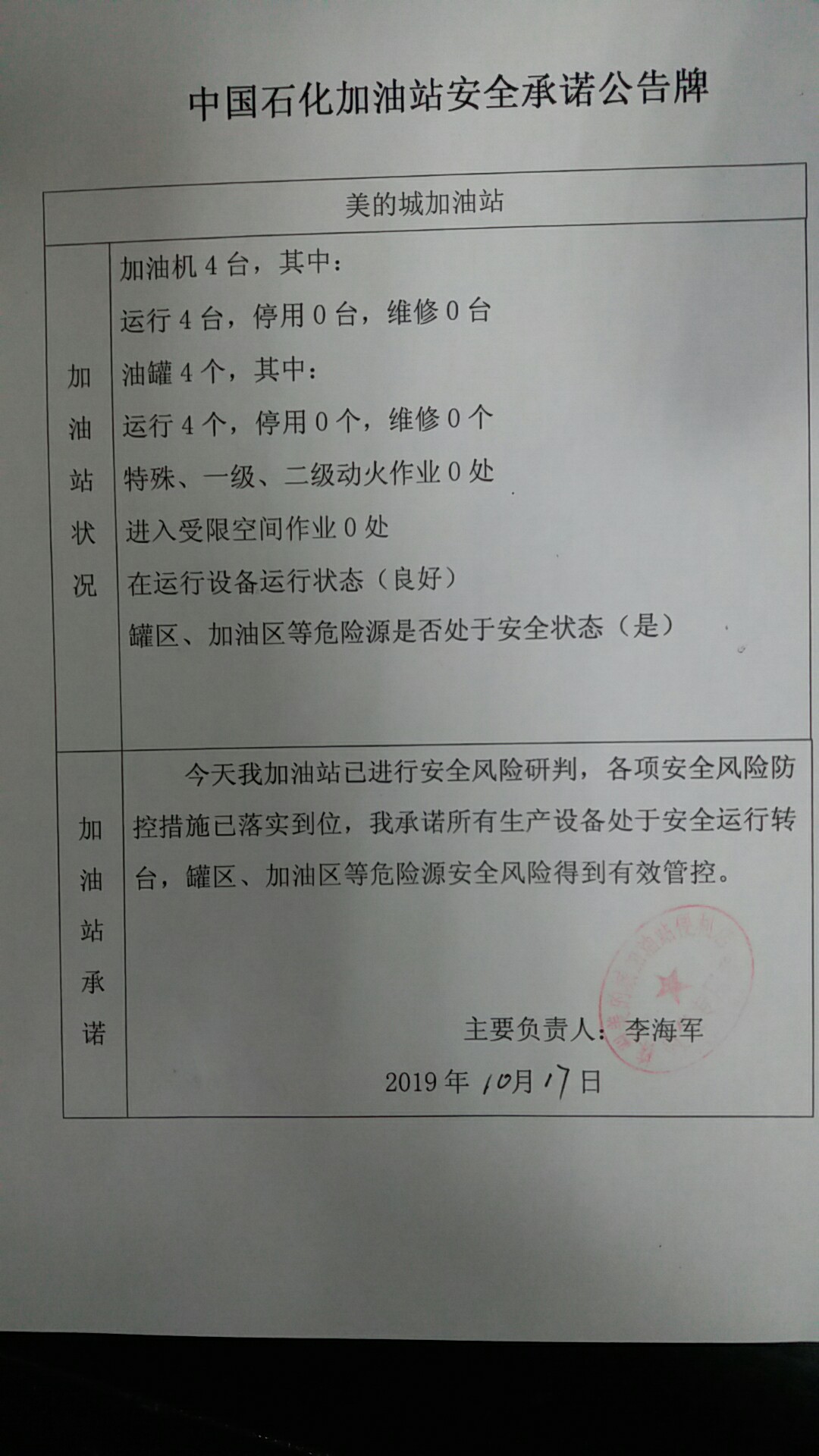 20191017安全承诺公告牌公示