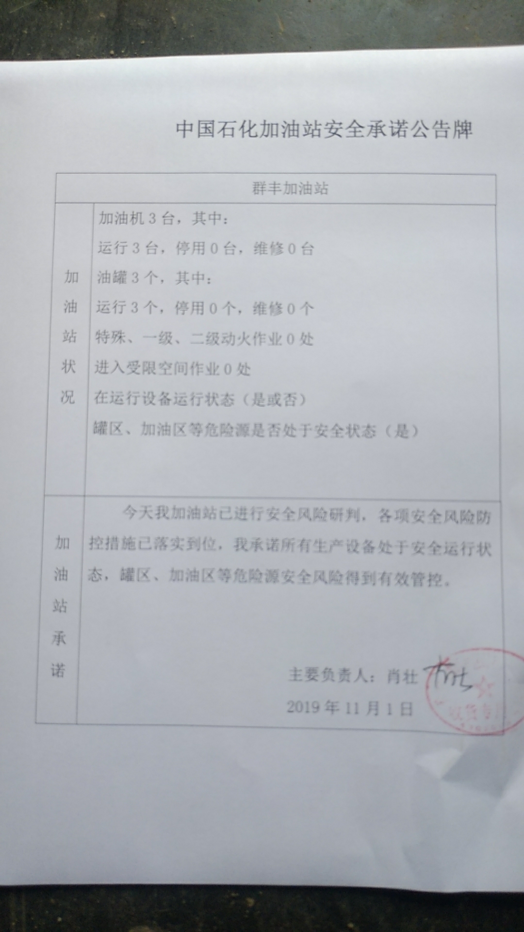 20191101安全承诺公告牌公示