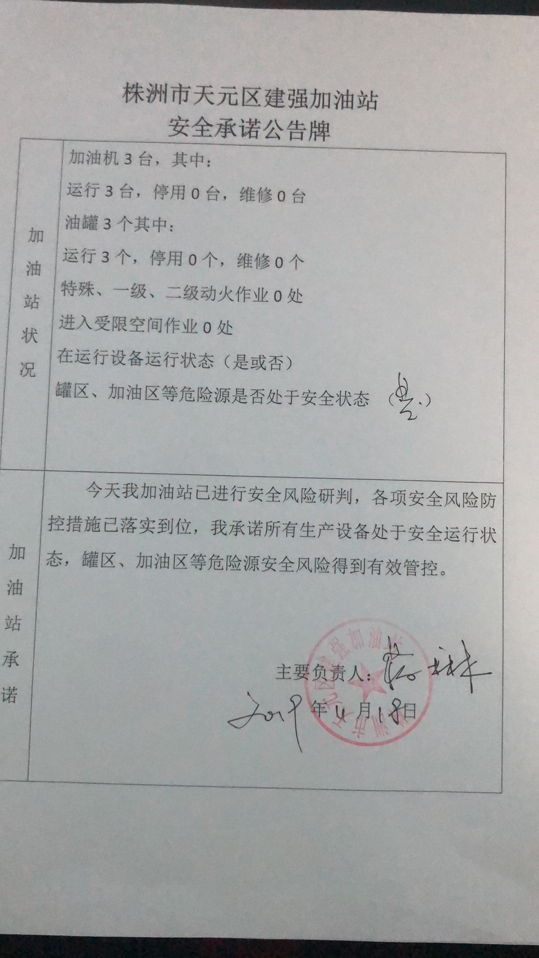 20191118安全承诺公告牌公示