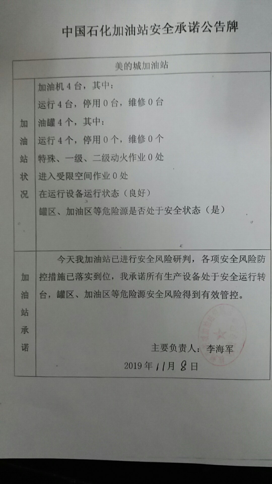 20191108安全承诺公告牌公示