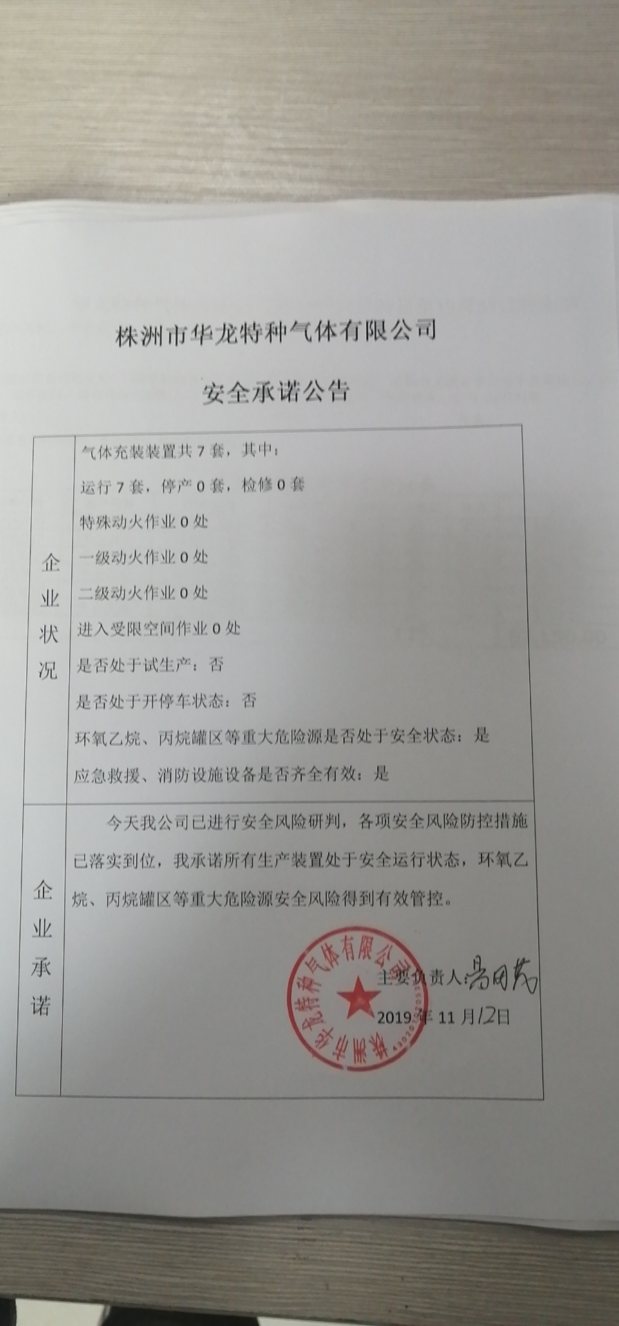 20191112安全承诺公告牌公示