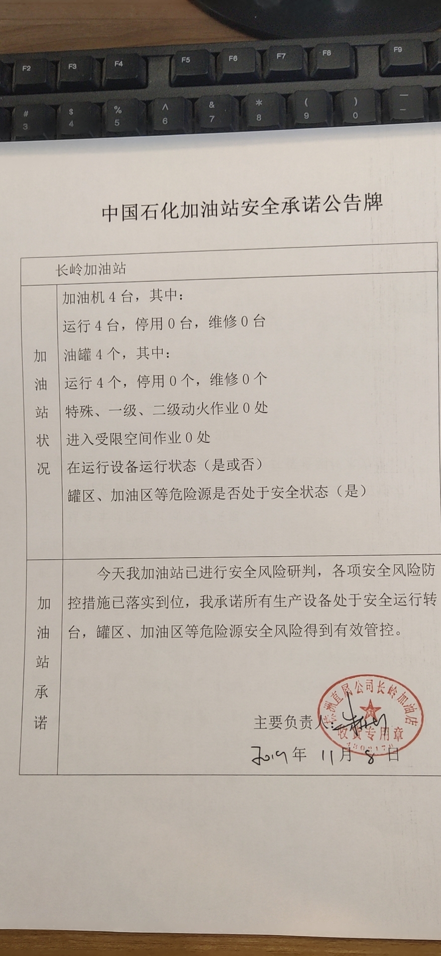 20191108安全承诺公告牌公示
