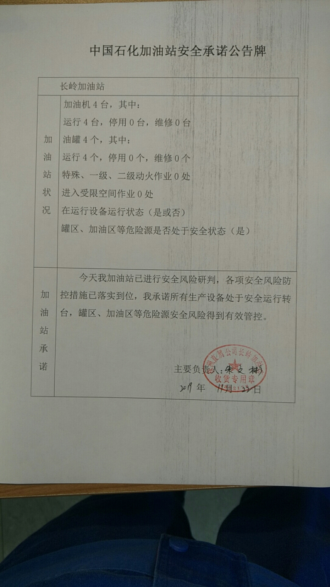 20191122安全承诺公告牌公示