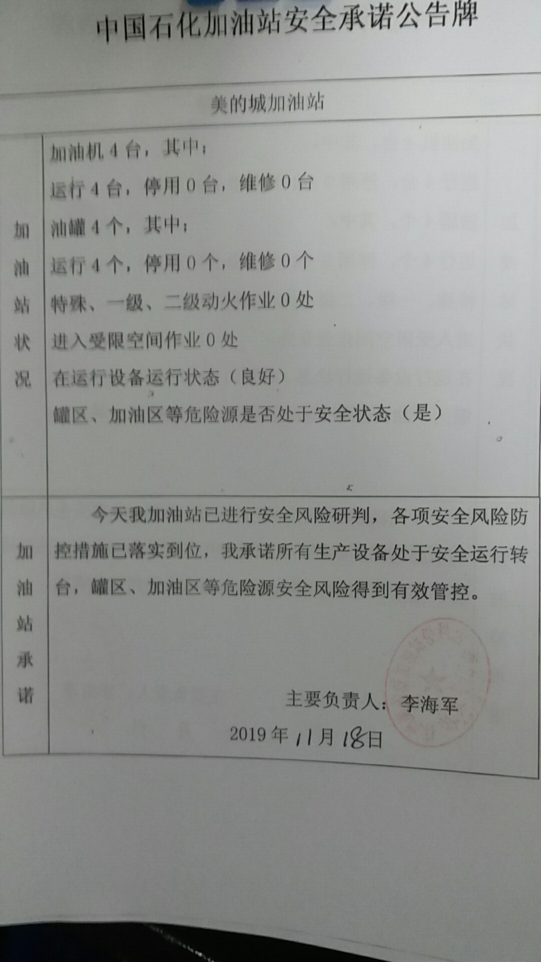 20191118安全承诺公告牌公示