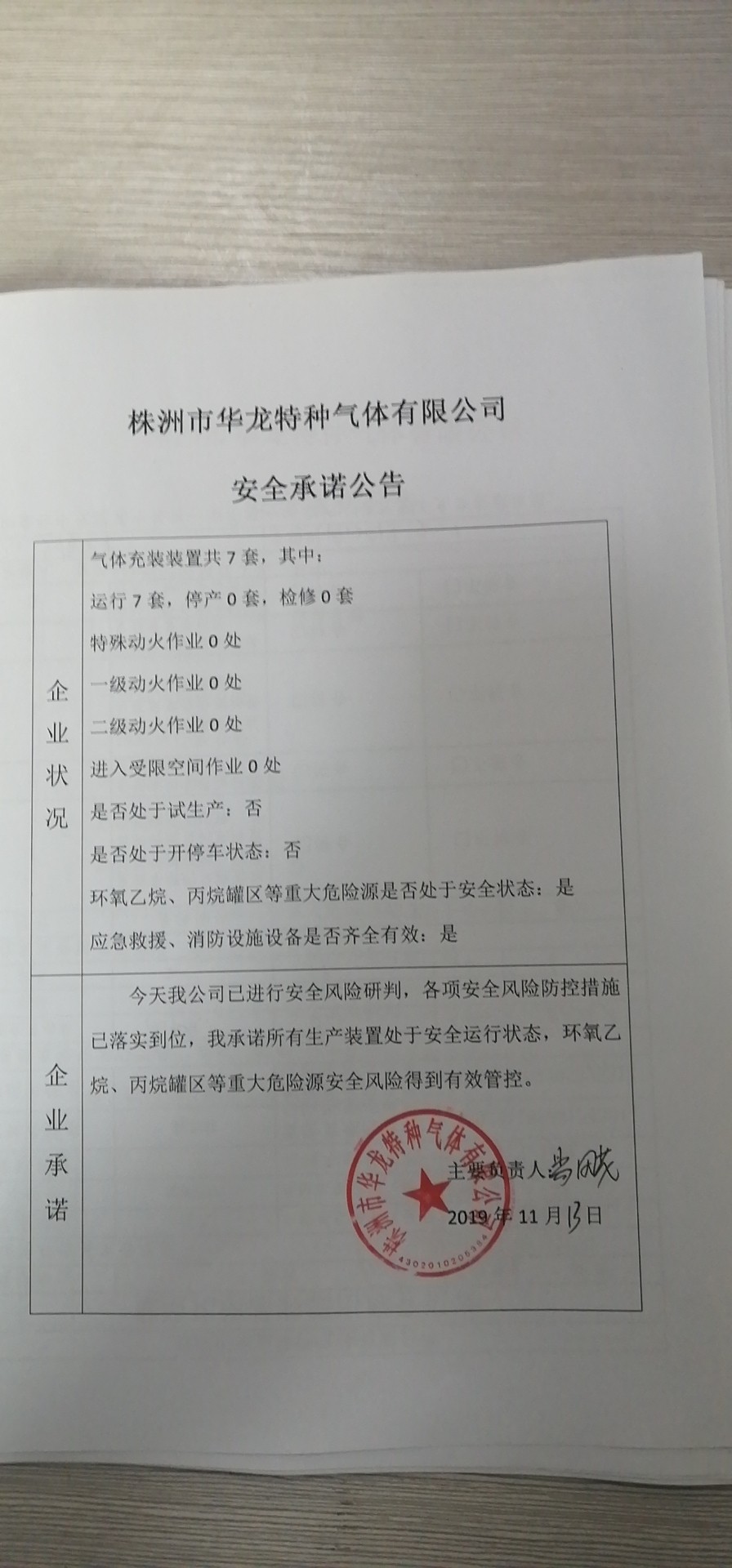 20191113安全承诺公告牌公示