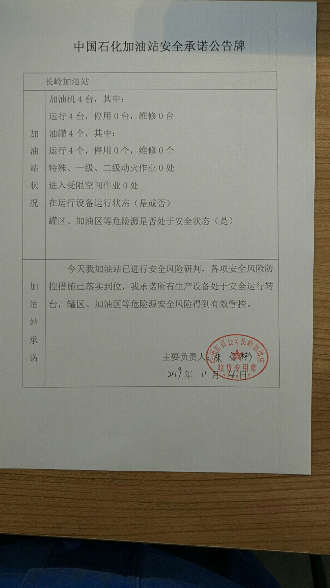 20191104安全承诺公告牌公示