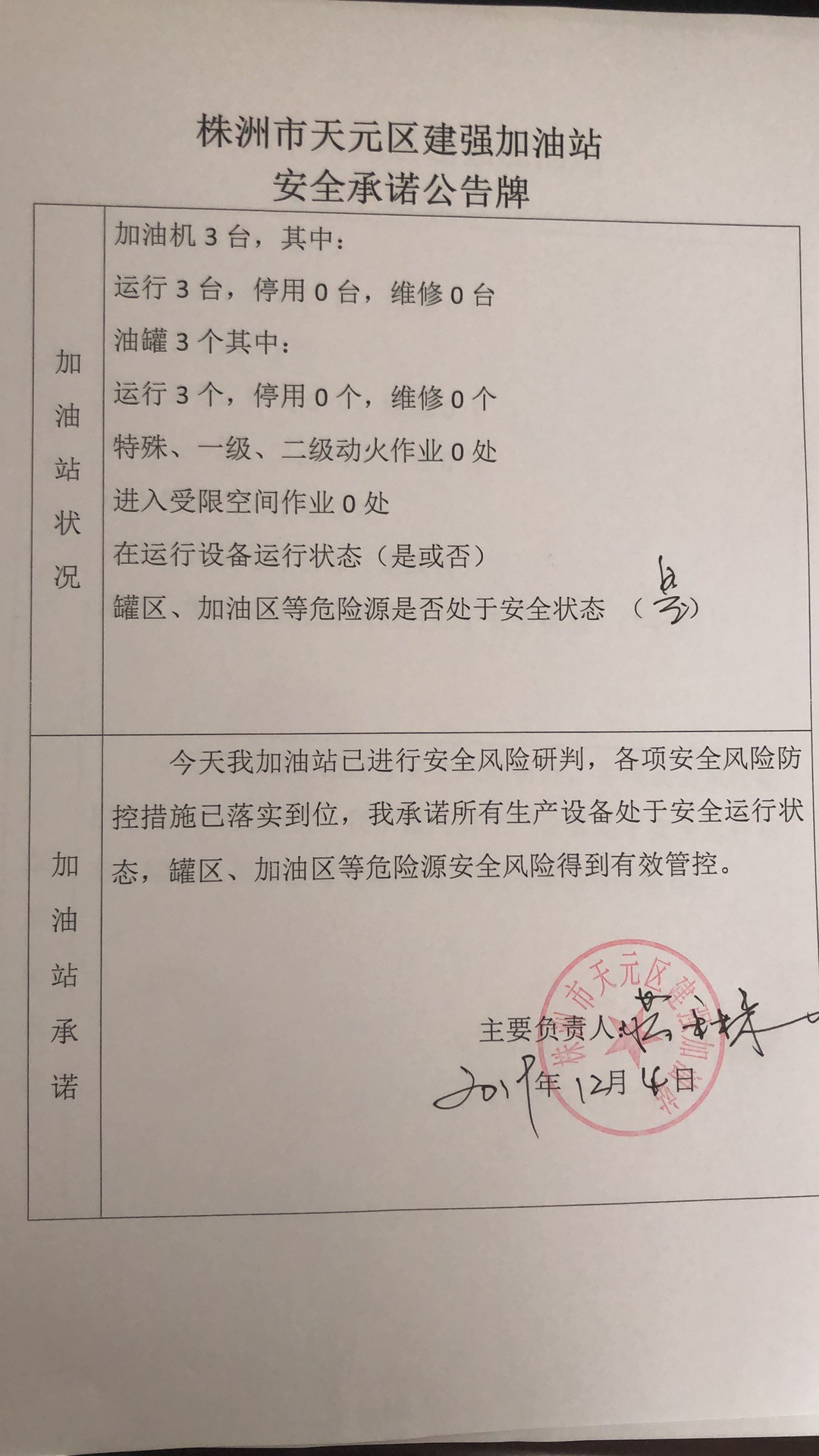 20191204安全承诺公告牌公示
