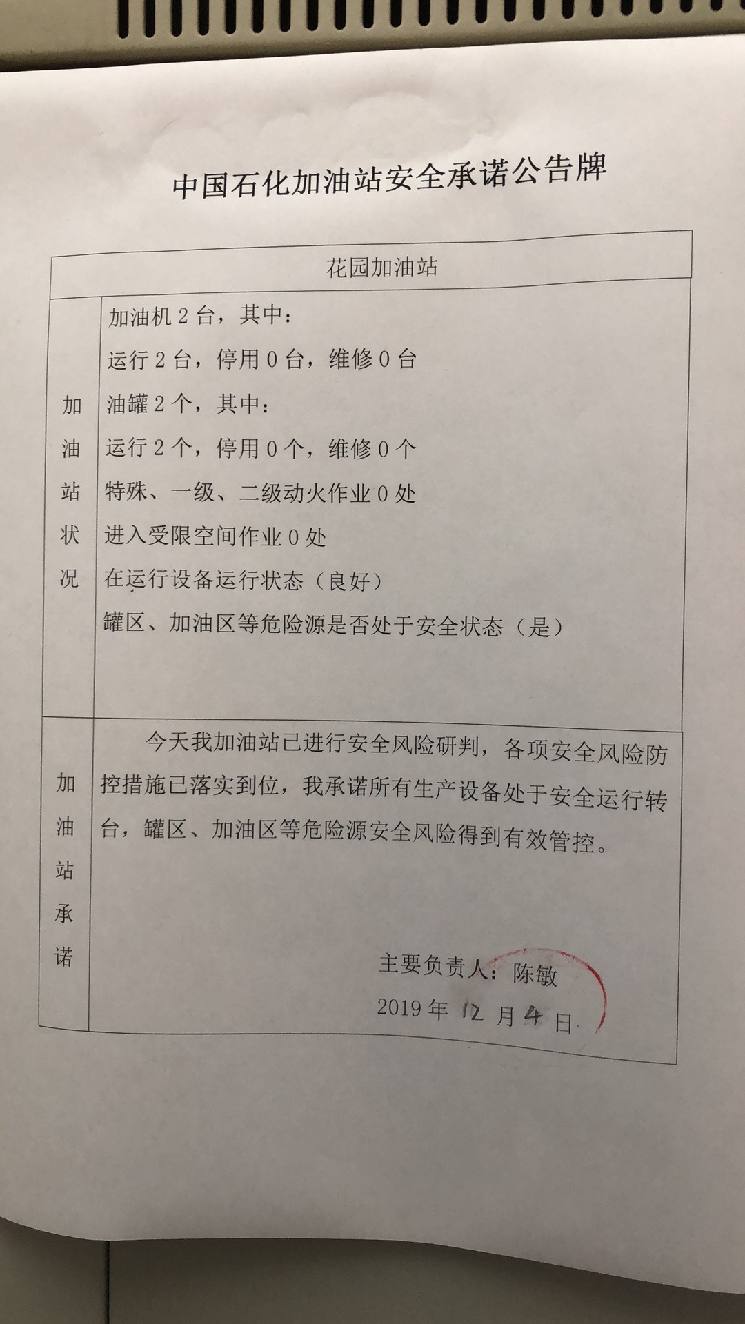 20191204安全承诺公告牌公示