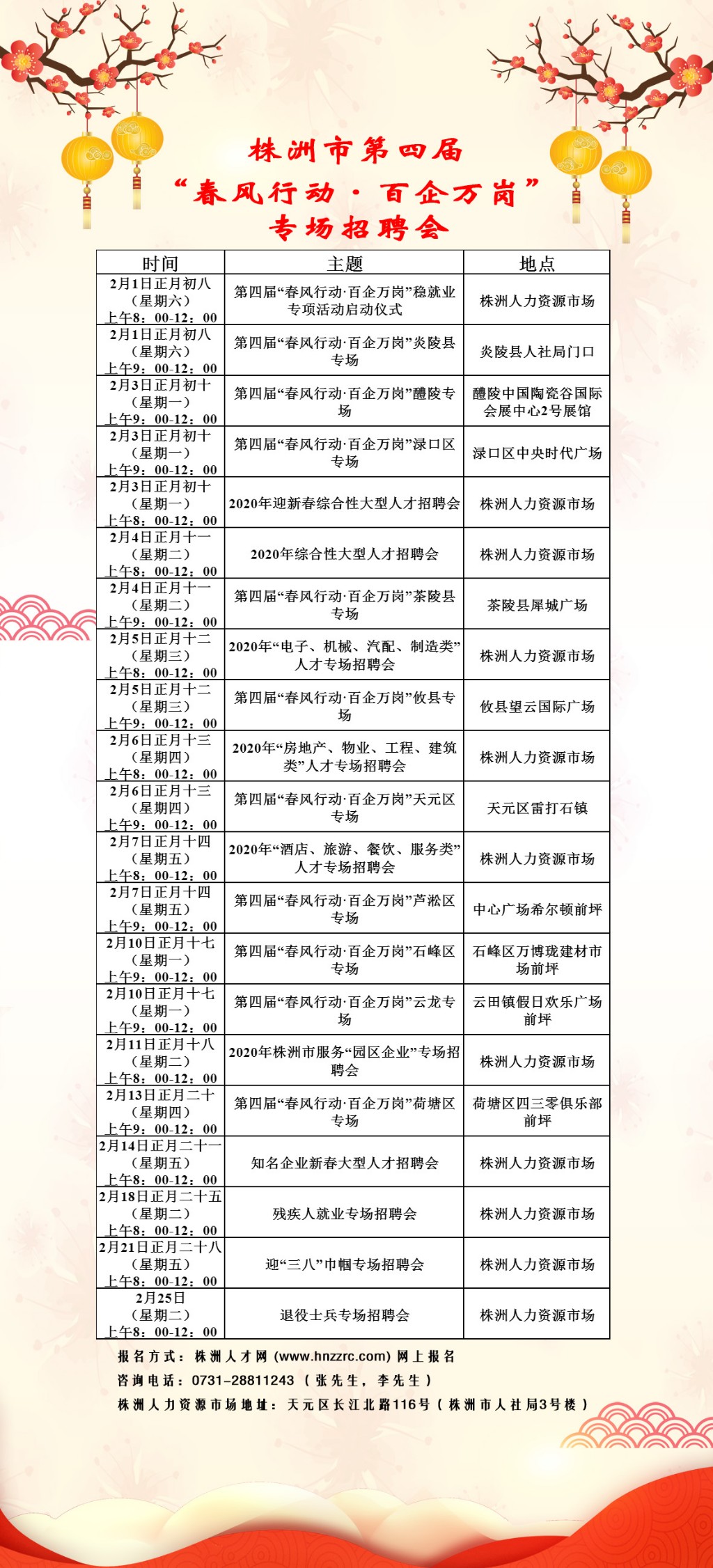节后21场大型招聘！第四届“春风行动·百企万岗”系列专场招聘会2月1日启动