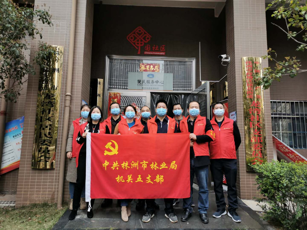 市林业局党员赴荷塘区龙湾社区开展“党员志愿进社区,防控疫情走基层”主题党日活动