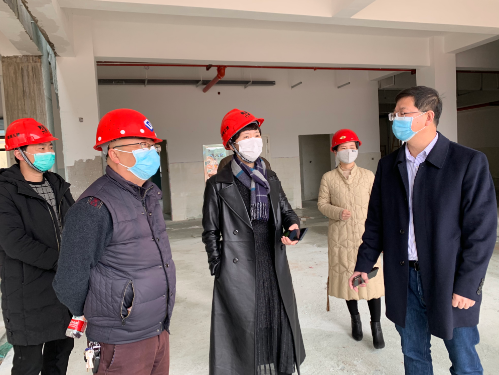 区委宣传部杨喜兰部长督查隆兴小学建设进度