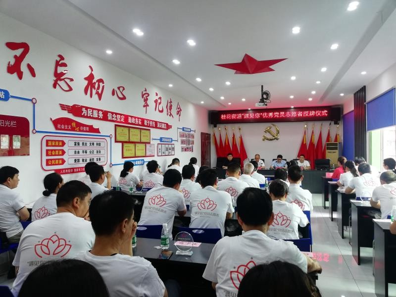 桂花街道开展“遇见你”优秀党员志愿者授牌仪式