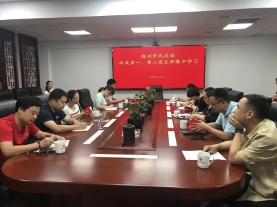 株洲市民政局机关第一、二支部开展集中学习