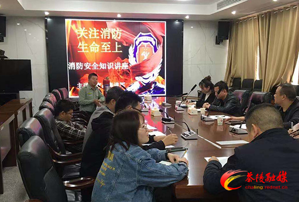 茶陵县发改局干部职工集中学习消防安全知识