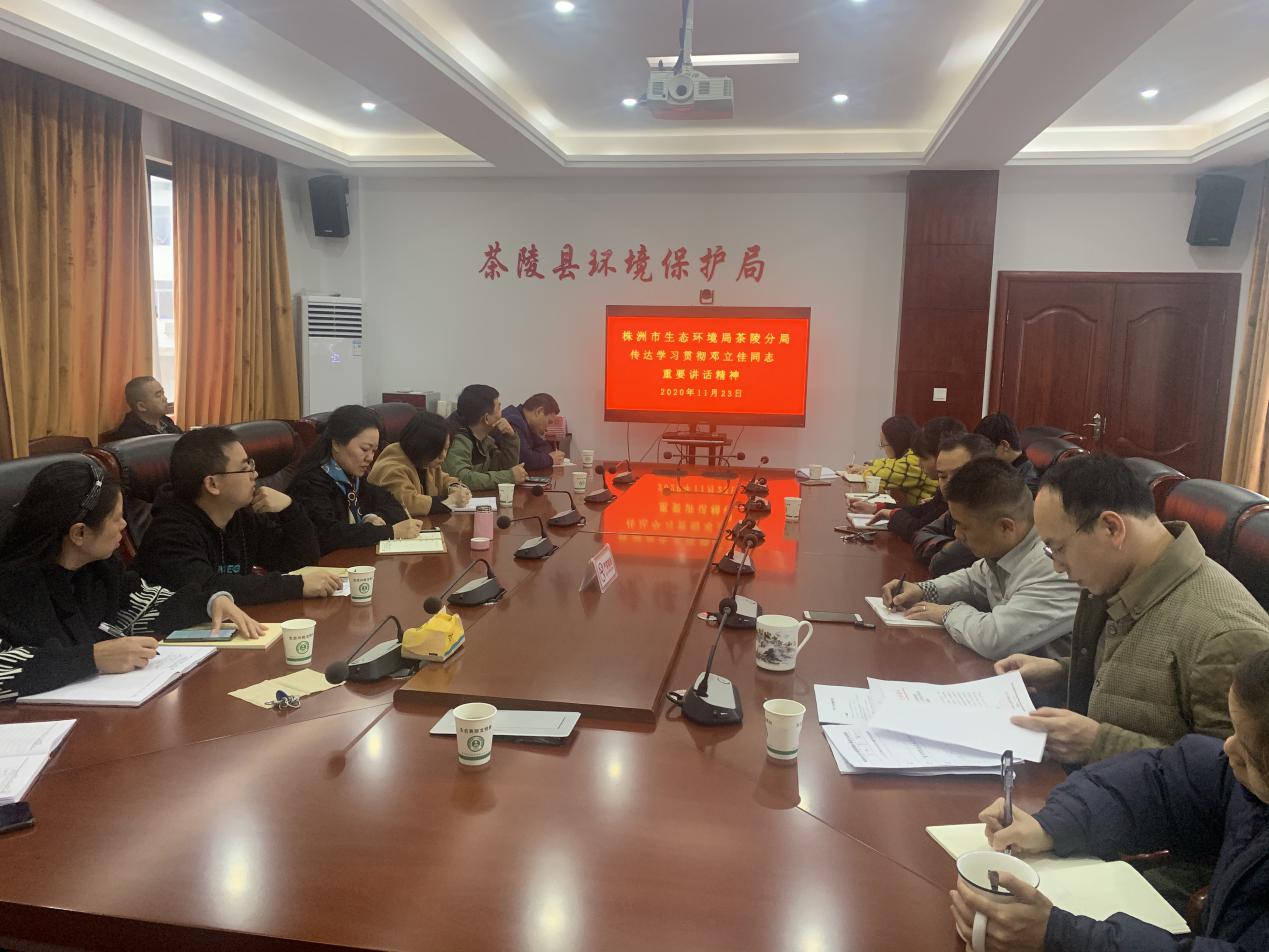 株洲市生态环境局茶陵分局传达学习贯彻邓立佳同志重要讲话精神