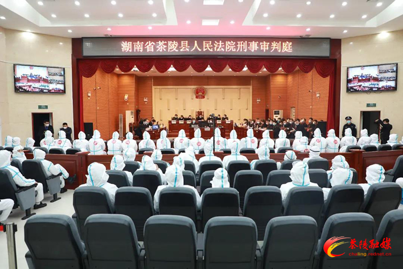茶陵法院公开开庭审理30人涉黑案件