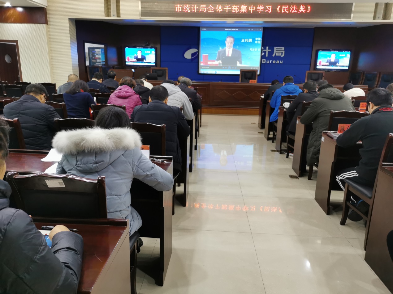市统计局全体干部集中学习《民法典》
