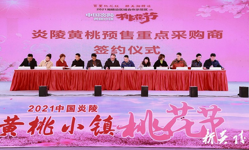 “百里桃花红 醉美湘赣边”——2021湘赣边区域合作示范区中国炎陵·黄桃小镇·桃花节盛装开启