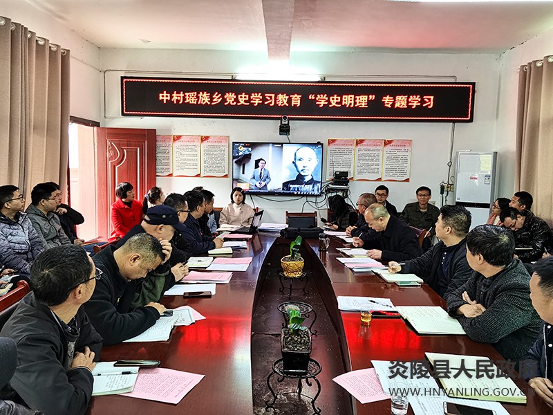 中村瑶族乡党委理论学习中心组开展党史学习教育“学史明理”专题学习