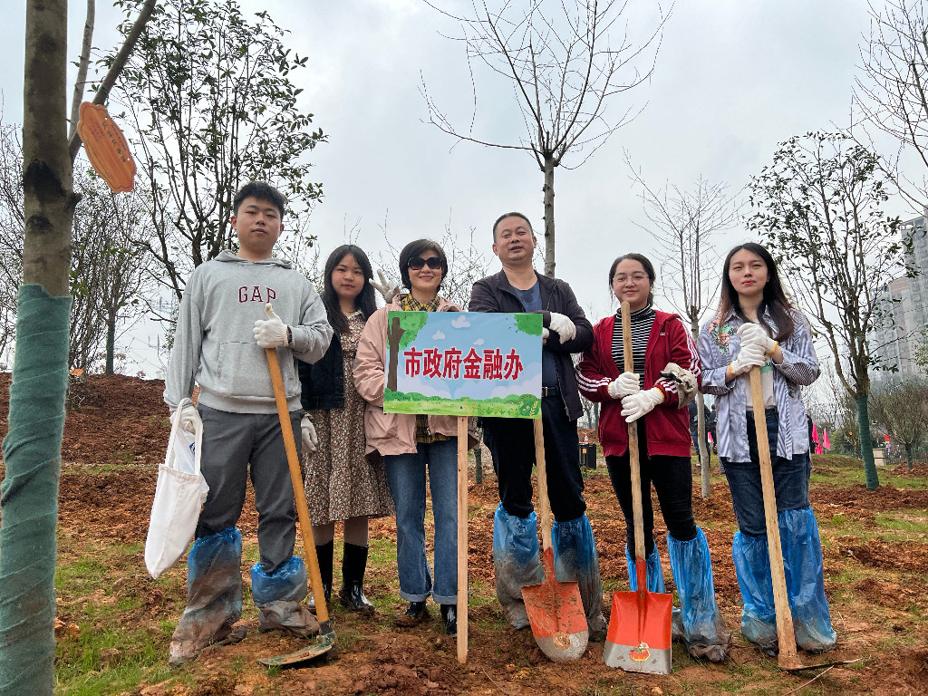 履行植树义务，共建美丽株洲——市政府金融办开展义务植树活动