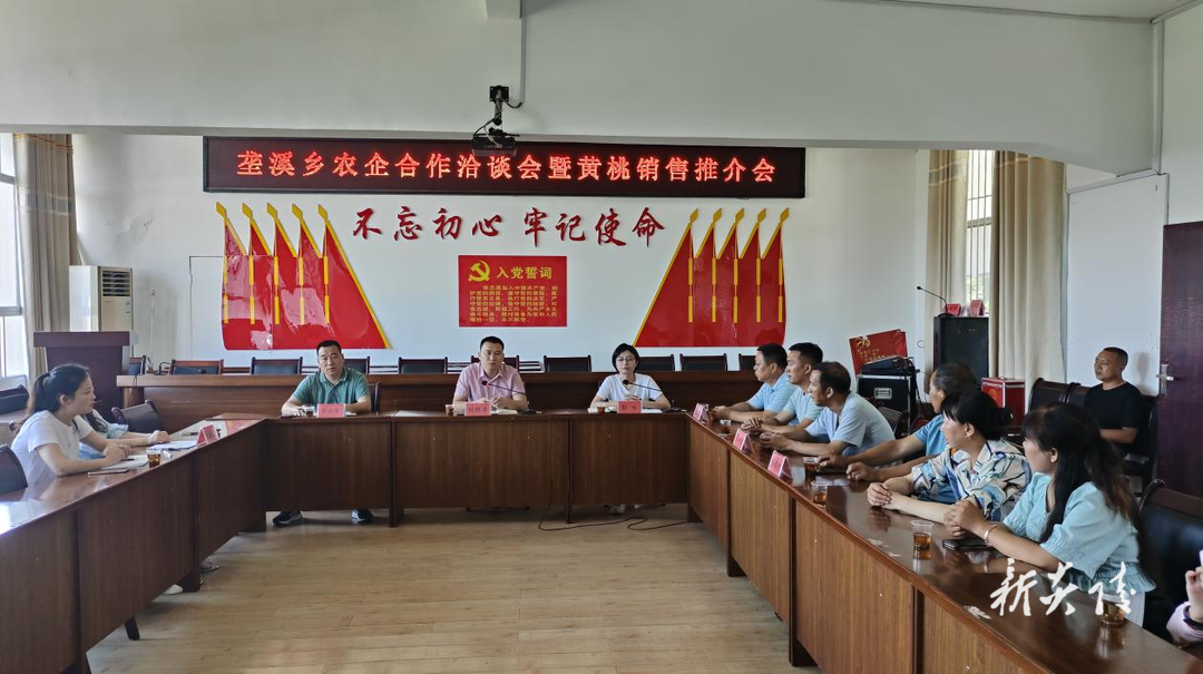垄溪乡召开农企合作洽谈会暨黄桃销售推介会