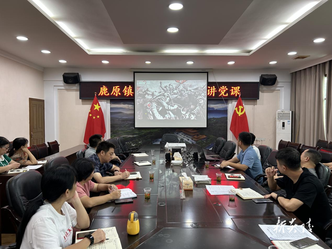 鹿原镇召开8月份“一月一课一片一实践”活动
