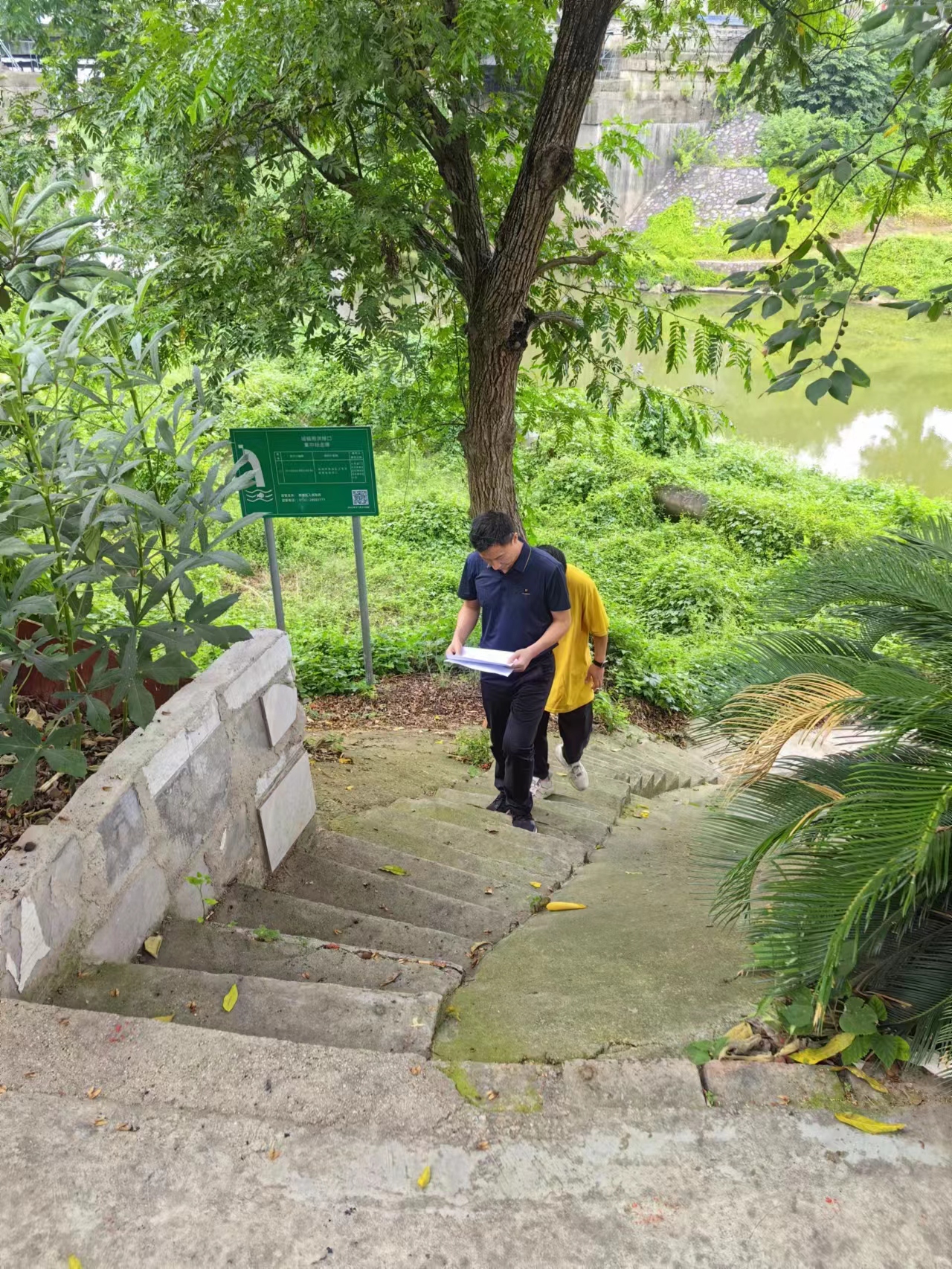 市生态环境局现场核查荷塘区入河排口整治情况