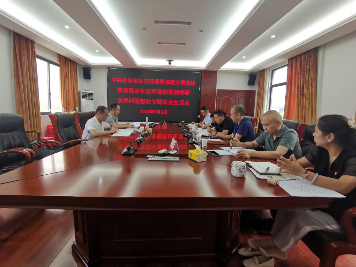 株洲市生态环境局茶陵分局召开贯彻落实生态环境部来湘调研发现问题整改专题民主生活会