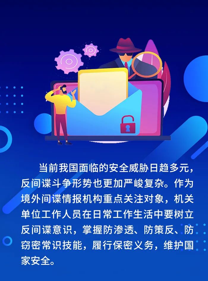 机关单位工作人防范间谍行为须知