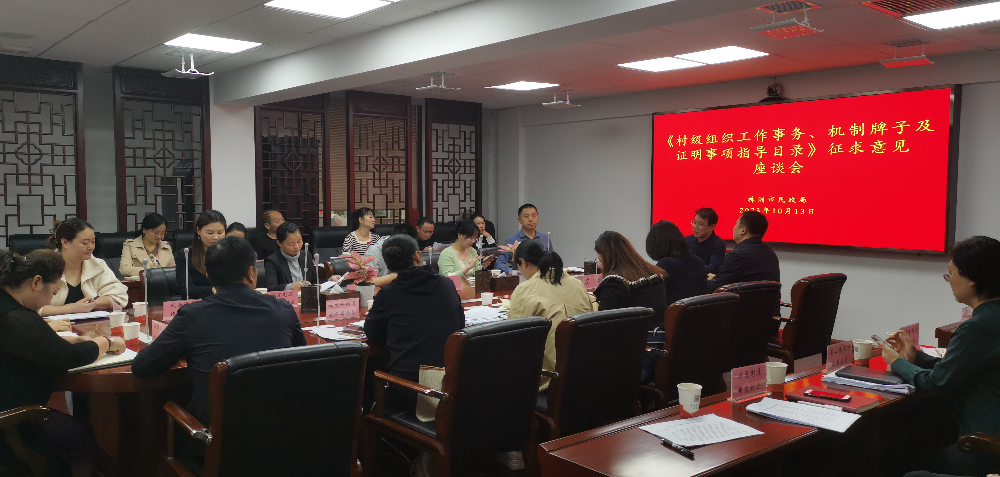 市民政局召开村级组织工作事务、机制牌子和证明事项征求意见座谈会