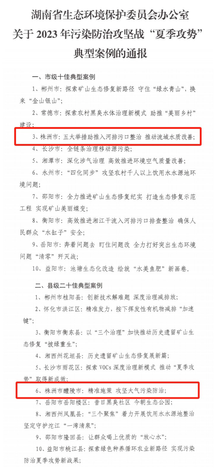 我市2项工作获评全省"夏季攻势"典型案例