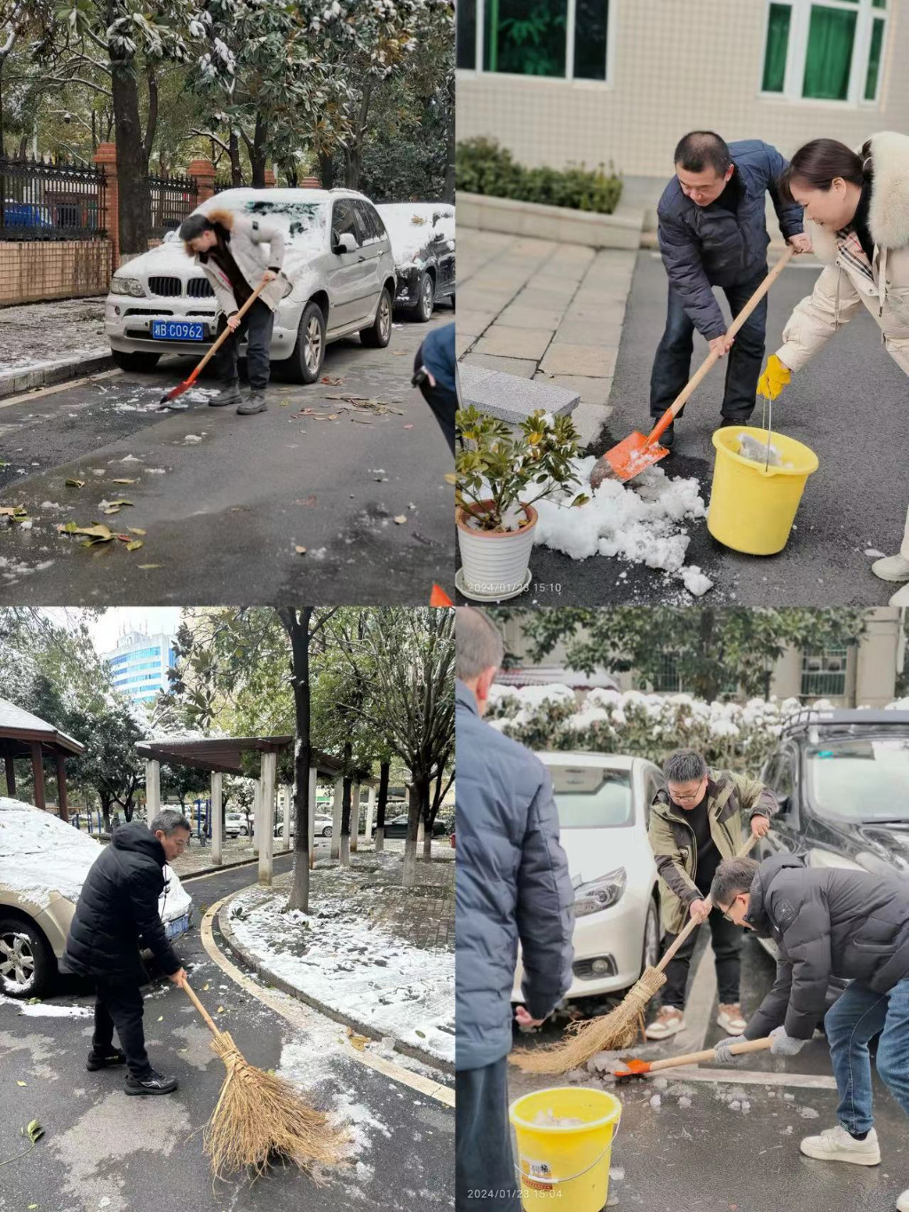 扫雪便民行,发改干部在行动