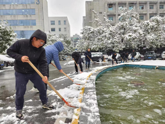 株洲市人社局开展除雪清扫活动
