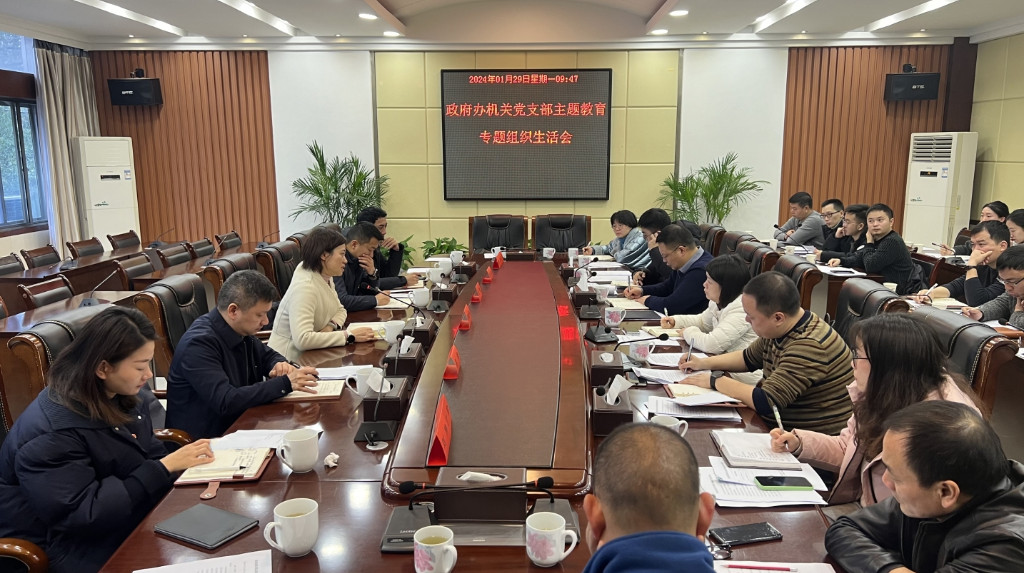 渌口区政府办机关党支部召开主题教育专题组织生活会