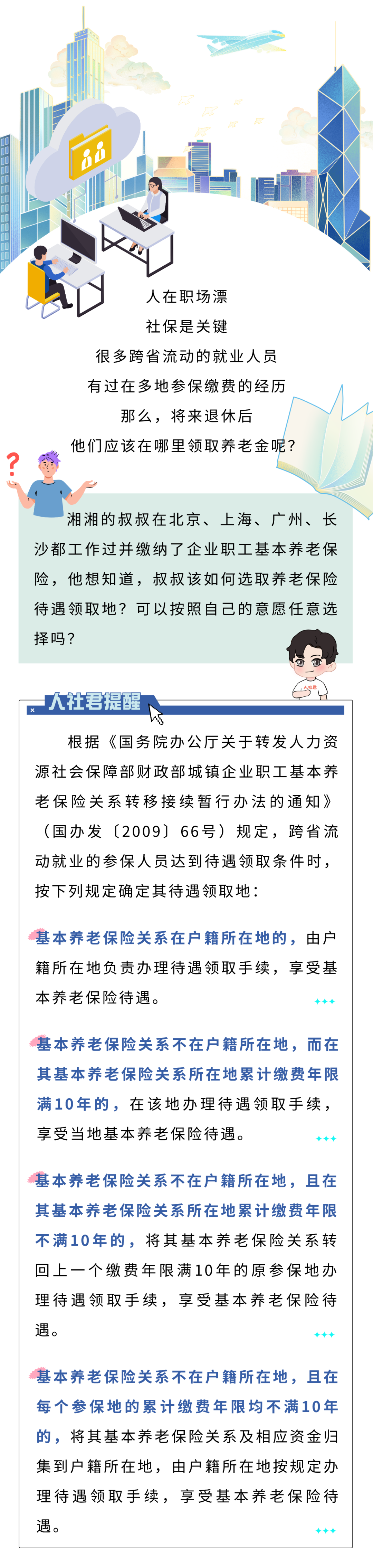 【温暖社保·每周一课】多地参保缴费，在哪儿领退休养老金？