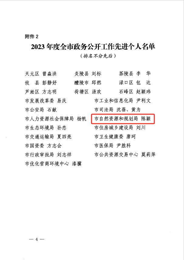 喜报！我局获评2023年度全市政务公开工作先进单位