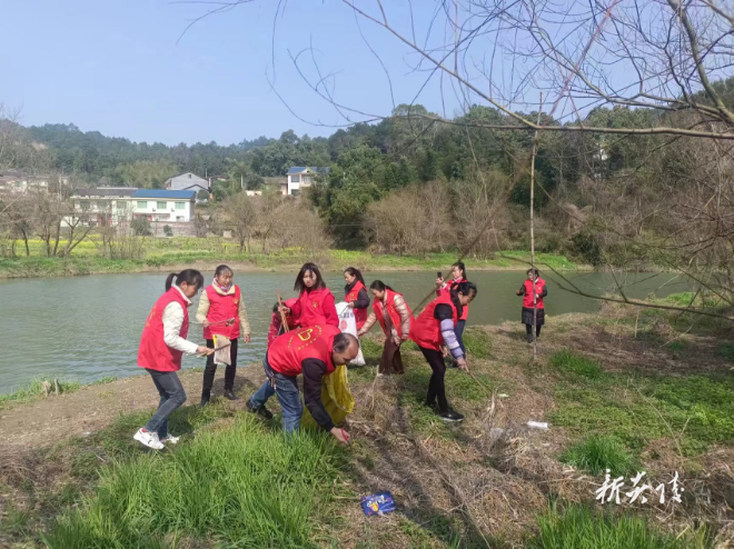 沔渡镇：清理河道垃圾 助力环境整治