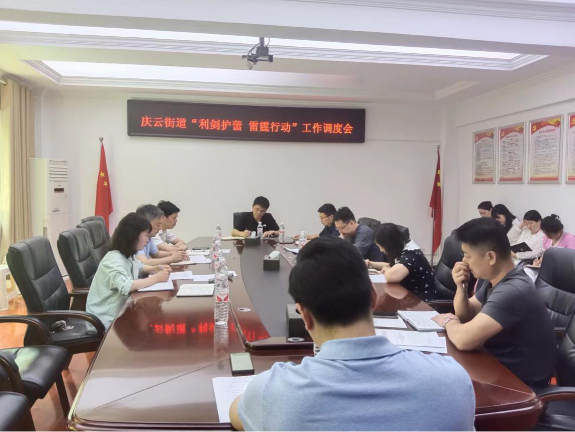庆云街道召开“利剑护蕾 雷霆行动”工作调度会