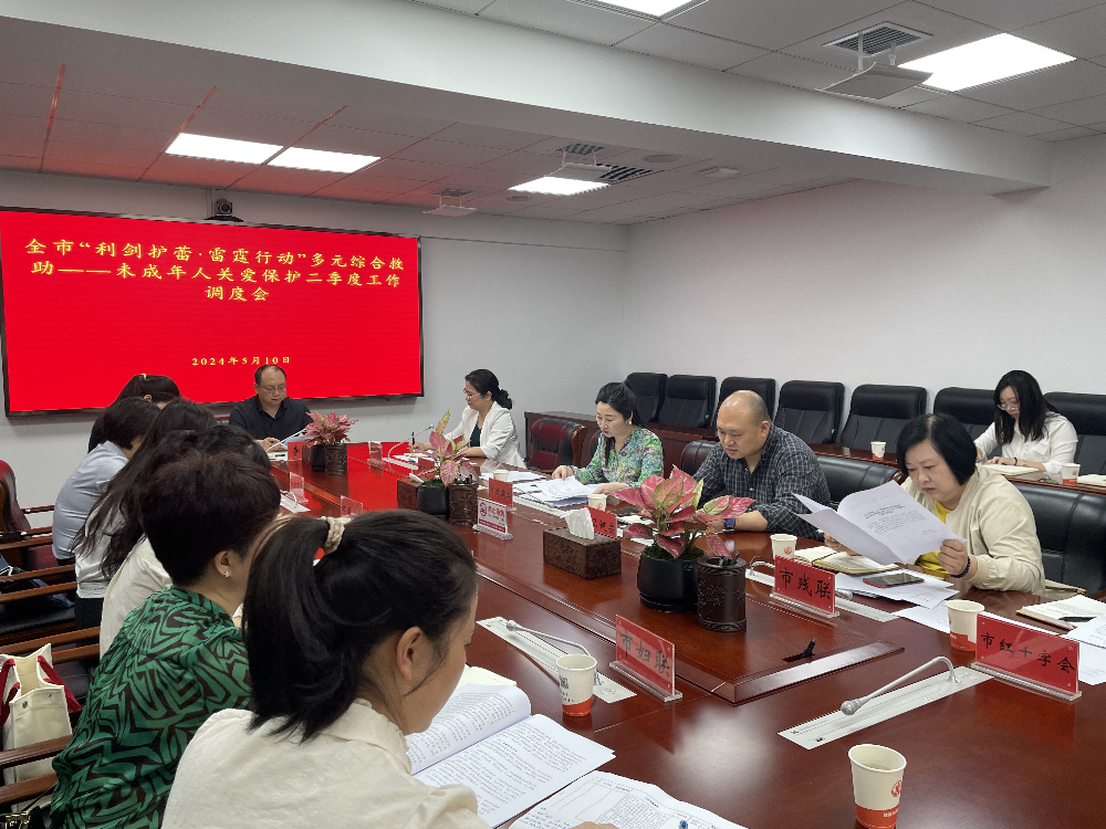 市民政局组织召开市“利剑护蕾·雷霆行动”多元综合救助--未成年人关爱保护二季度工作调度会