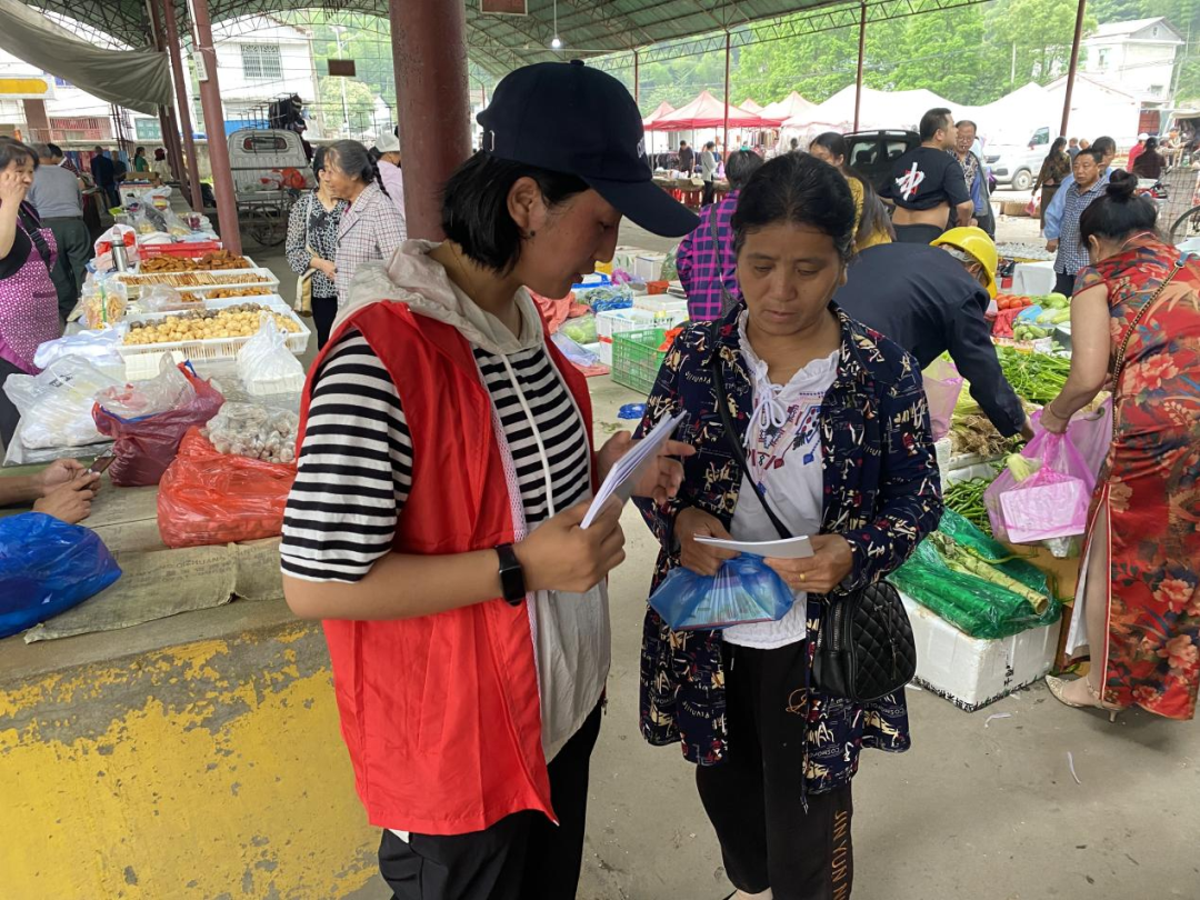 龙潭镇进集市开展就业、社保宣传活动