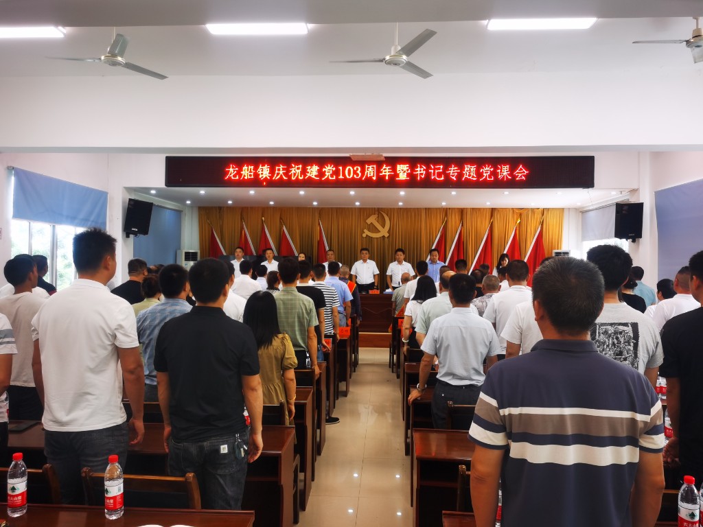 龙船镇召开庆祝建党103周年暨书记专题党课会
