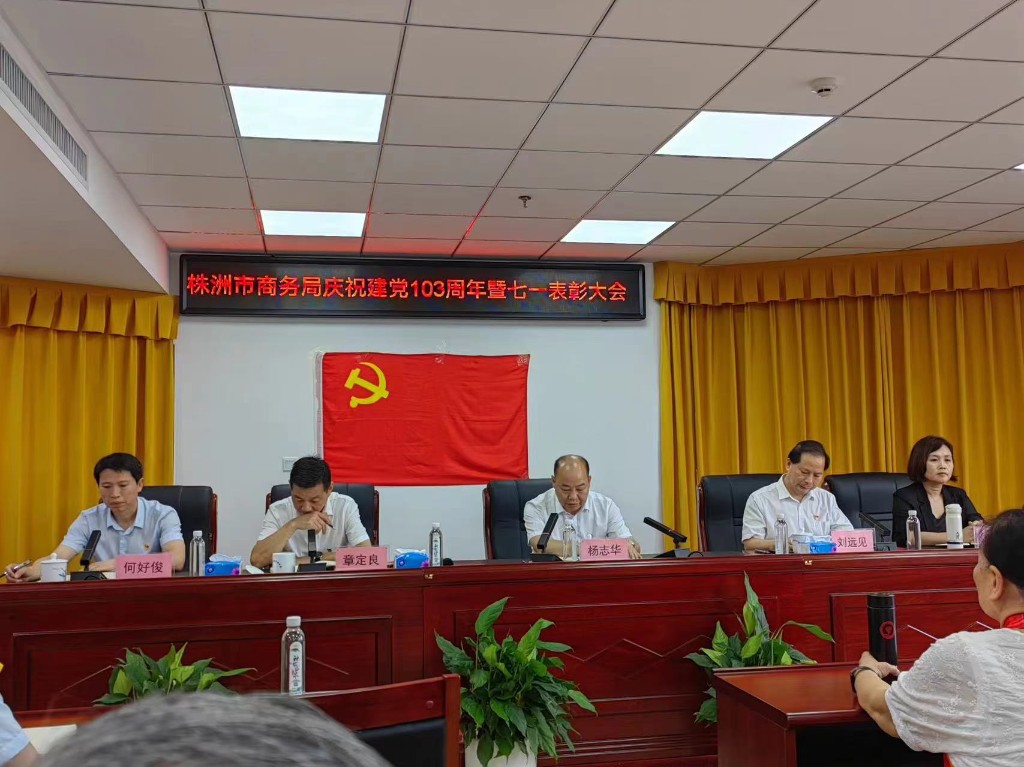 市商务局召开庆祝建党103周年暨商务系统七一表彰大会