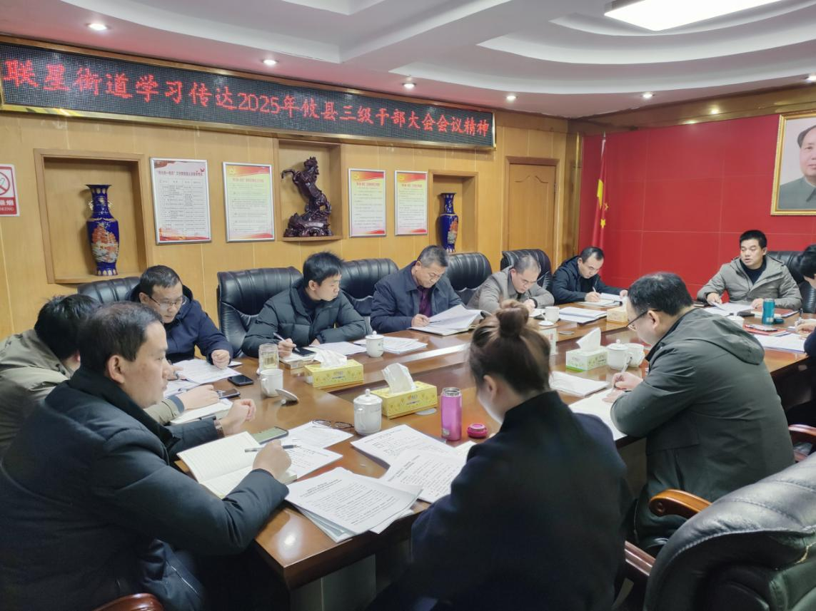 联星街道传达学习2025年攸县三级干部大会会议精神