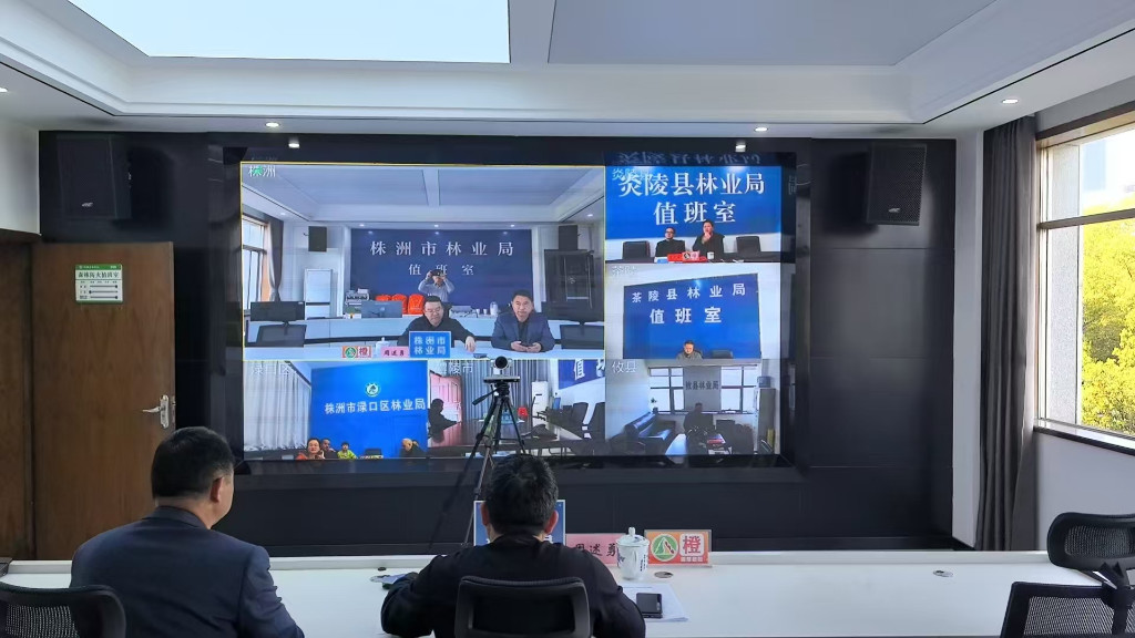 株洲市林业局党组书记、局长周述勇视频调度全市森林防火工作