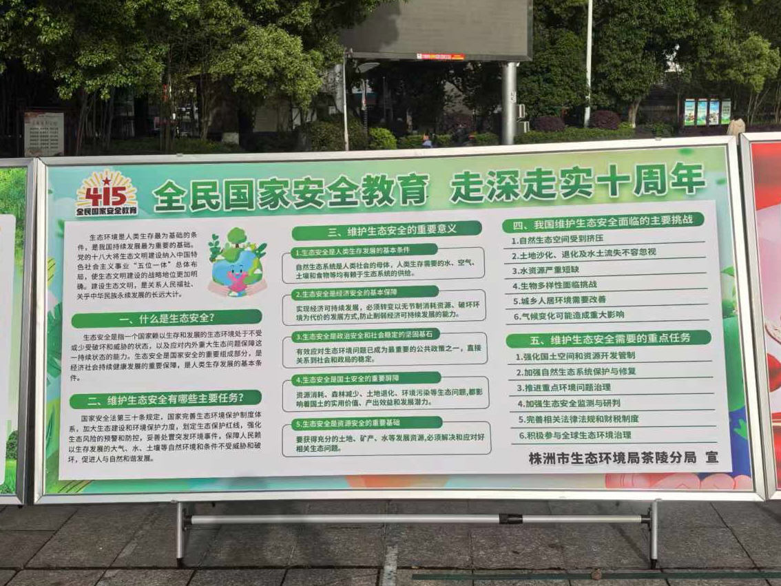 株洲市生态环境局茶陵分局参加2025年全民国家安全教育日集中宣传活动