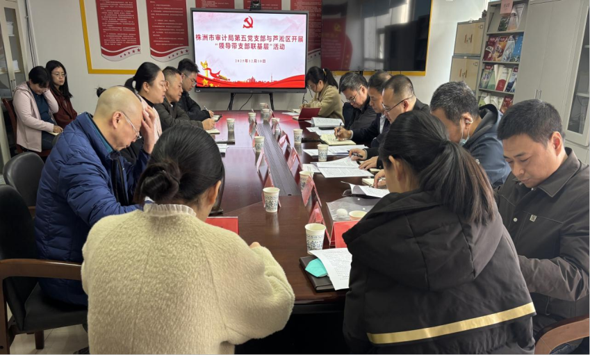 株洲市审计局第五党支部到芦淞区审计局开展“领导带支部联基层”活动