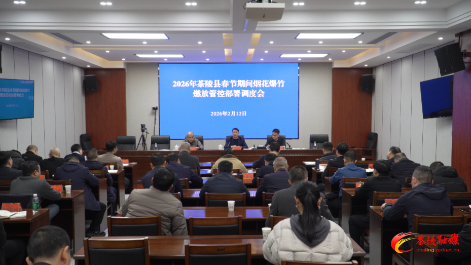 茶陵县组织收听收看2026年全市生态环境保护工作暨春节期间烟花爆竹燃放管控部署调度会议
